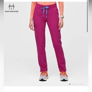 FIGS Women's  Yola™ High Waisted 2.0 - Skinny Scrub Pants - S / Raspberry Sorbet